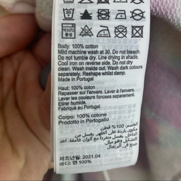 NWT All Saints Pippa Yellow/Lilac Tie Dye Hoody - Picture 9 of 9